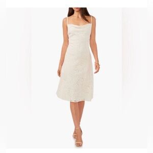 NWT 1.STATE Ivory Lace Midi Dress Slip Dress Size Large MSRP $129